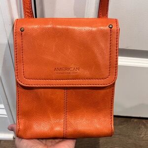 American Leather Co | Orange Leather Crossbody